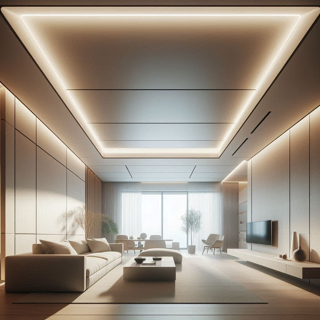 Minimalist Ceiling Design for minimal living room