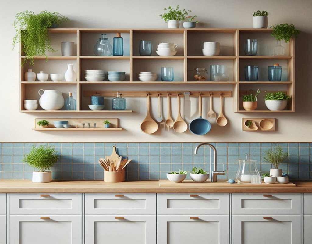 Embrace Open Shelving for minimal kitchen design