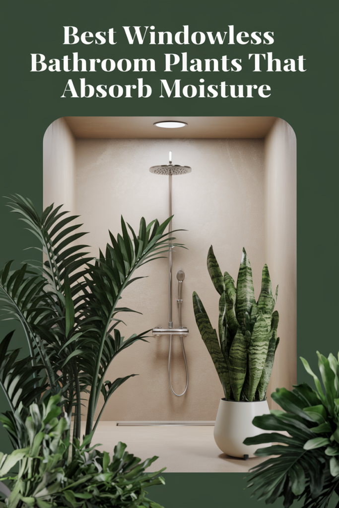 best windowless bathroom plants that absorbs moisture