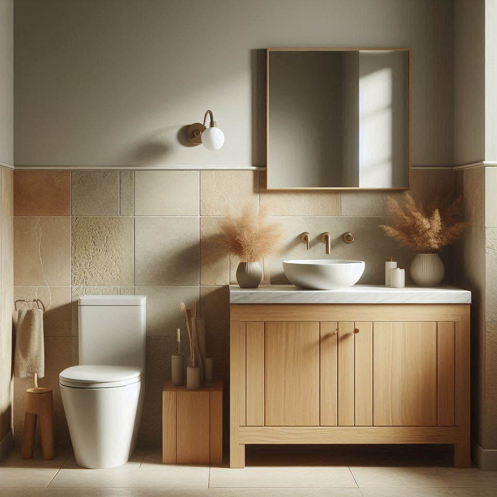 use neutral color schemes fora minimalist bathroom